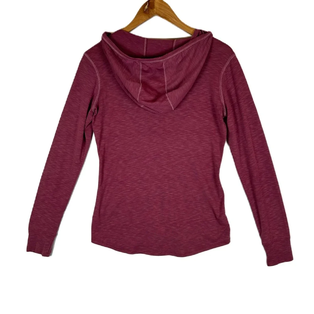 Kuhl Womens Burgundy Sora Hoody‎ Long Sleeve Hooded Henley Shirt Size Small - Picture 2 of 12